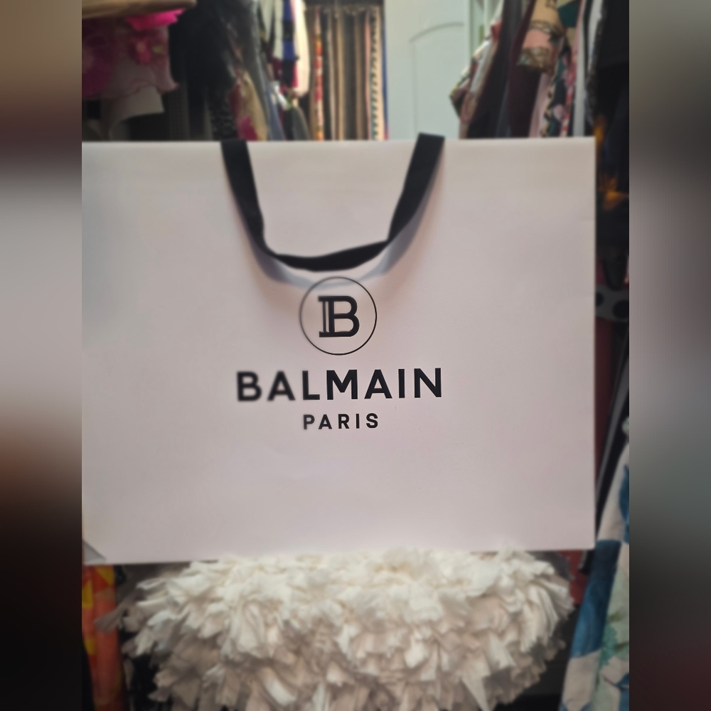 Large Balmain White Shopping Bag